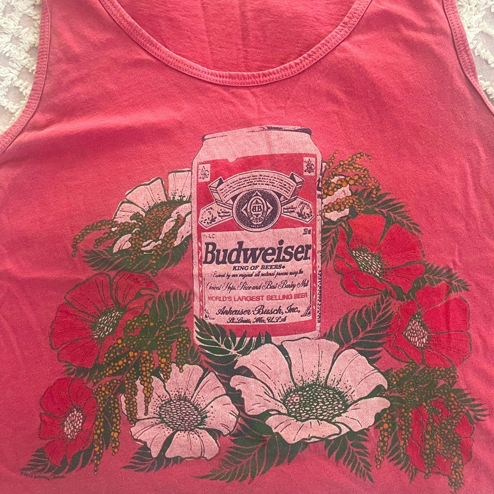 Retro Budweiser crop tank Medium